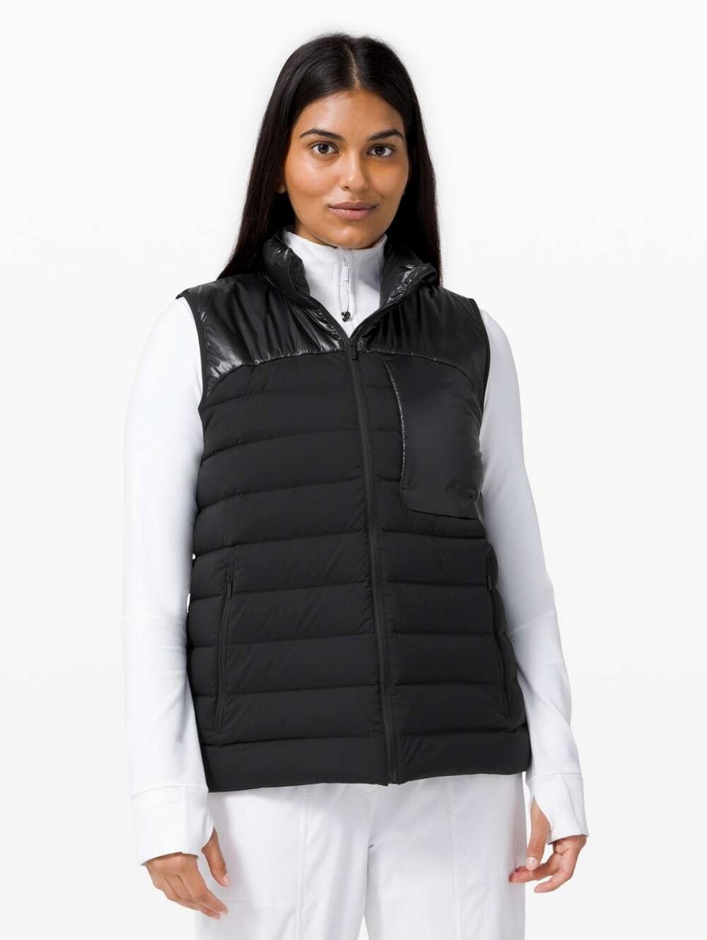 Lululemon Navigation Stretch Down Puffer Vest Black Ladies Size 10